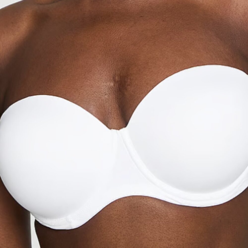 PINK White Removable Straps Wear Everywhere Push-Up Strapless Bra Size 32A